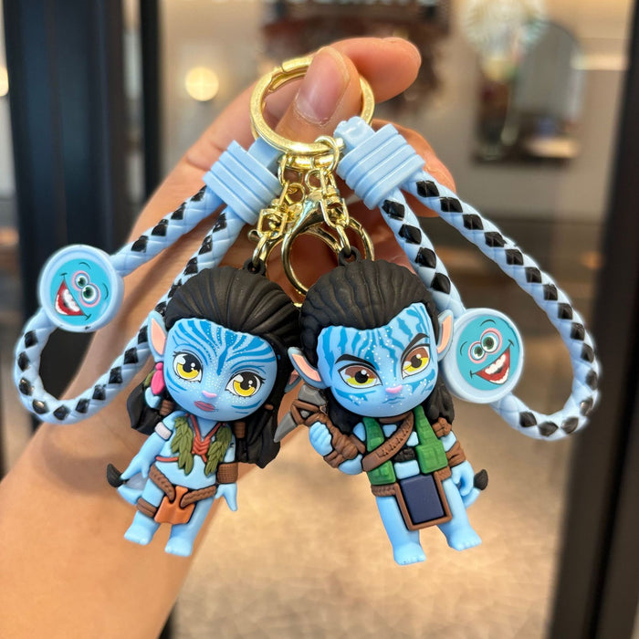 Wholesale Creative cartoon keychain 3D silicone figurine bag, couple pendant, car keychain gift