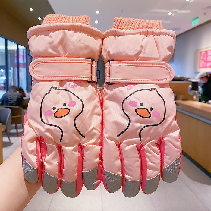 Wholesale Cartoon Windproof and Antifreeze Fleece-Lined Gloves