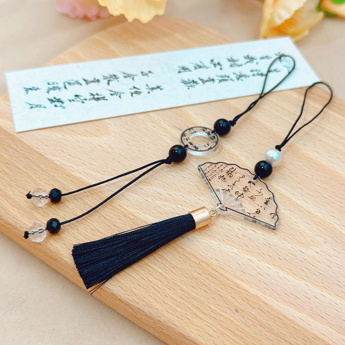 Wholesale Calligraphy Mobile Phone Chain Niche Gift Creative keychain Bag Hanging Ornaments