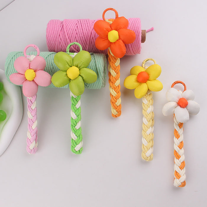Wholesale Sweet flower mobile phone lanyard,  neck rope,  crossbody strap,  woven keychain