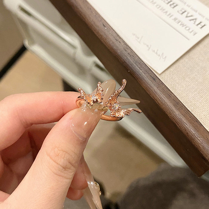 Wholesale Full Diamond Ring, Light Luxury, Exquisite, Versatile, High End, Open Mouth Finger Ring