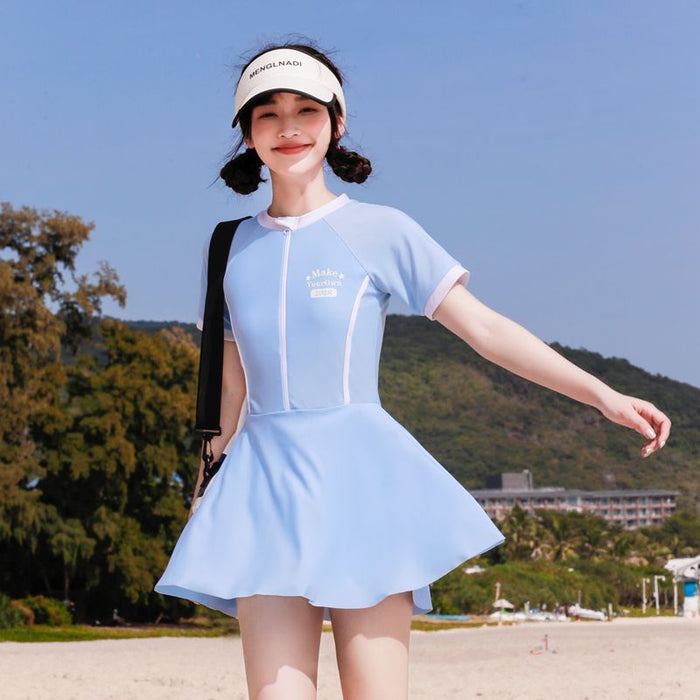 Wholesale Swimsuit one-piece skirt style sun protection swimsuit new hot spring swimsuit