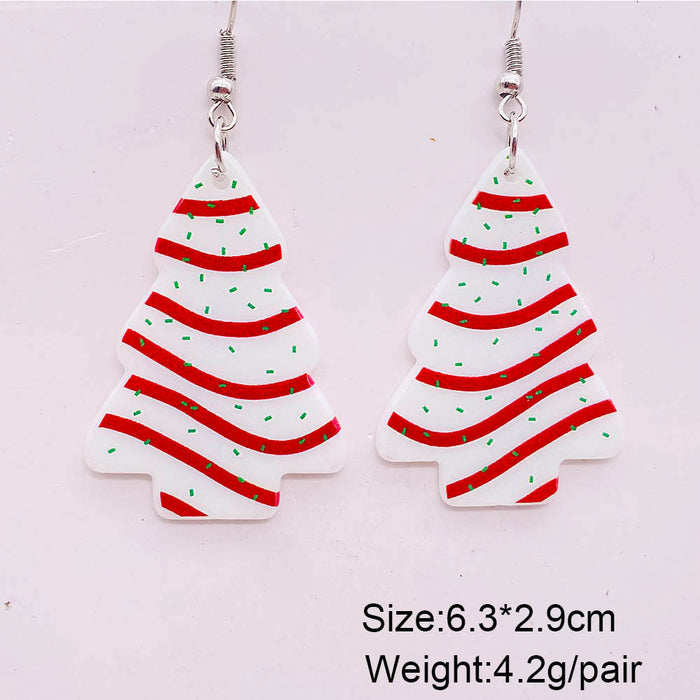 Wholesale Christmas lights,  red plaid acrylic earrings