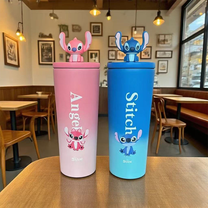 Wholesale Cartoon Large-Capacity Simple Thermos Cup Coffee Cup Portable Car Straw Cup