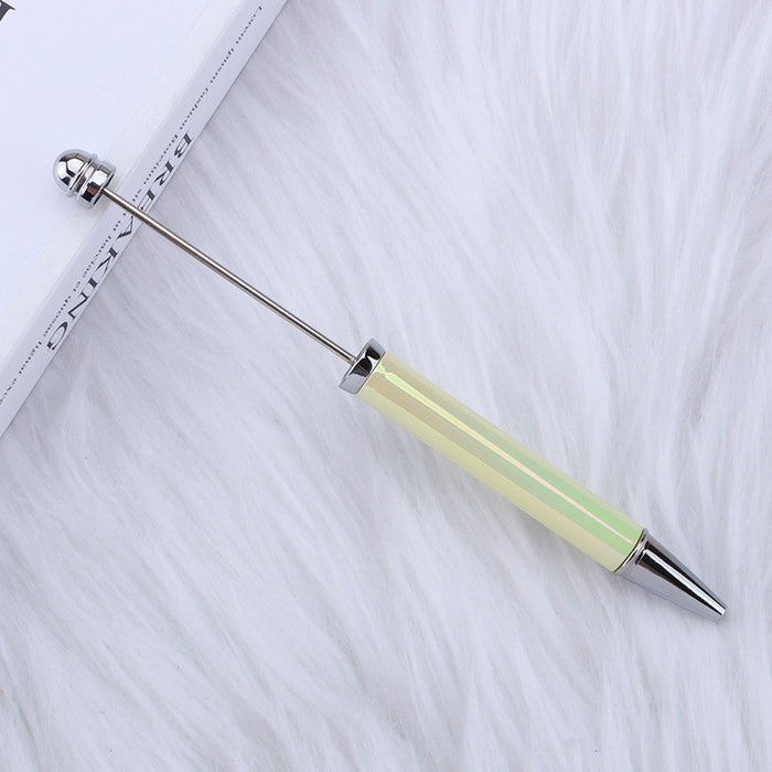 Wholesale Plastic UV Plating Colorful Gradient Beaded Ballpoint Pen JDC-PN-GanCai005