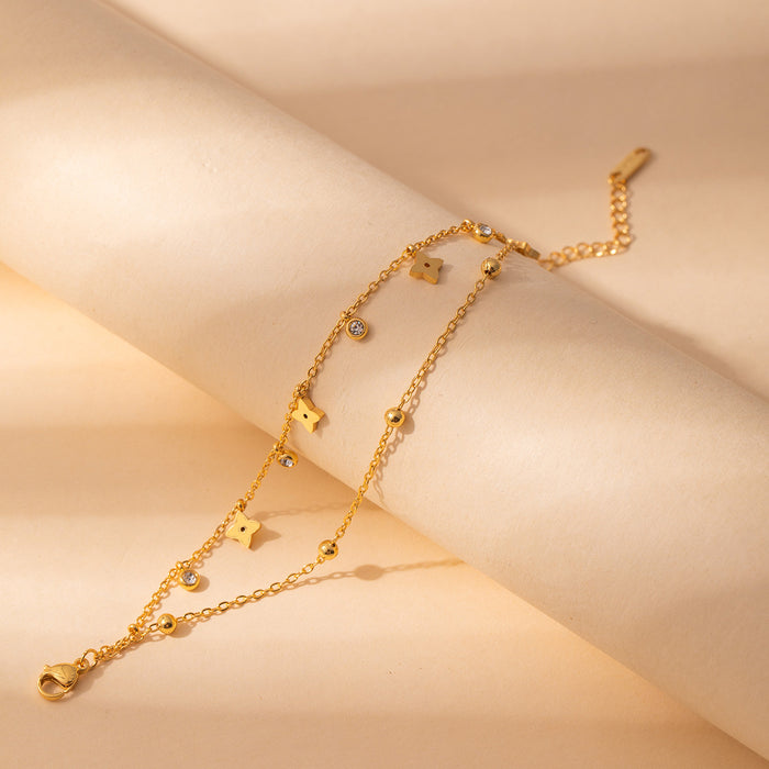 Wholesale Stainless steel fashion diamond bracelet flower geometric