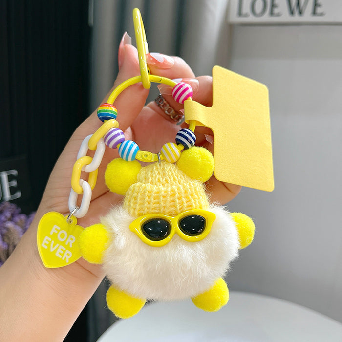 Wholesale Plush Strawberry Animal Car Keychain Bag Charm Trendy Decorative Accessory