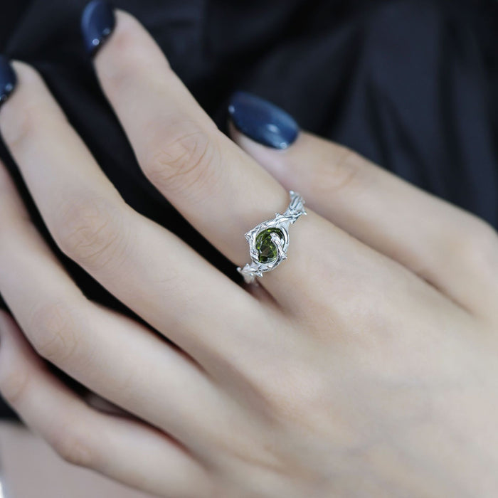 Wholesale Thorn olive ring, pure silver, niche design, textured couple ring, handmade accessory