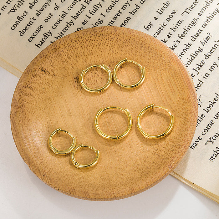 Wholesale Earrings with gold plating, niche high-end earrings, ear buckles, fashionable and simple temperament earrings