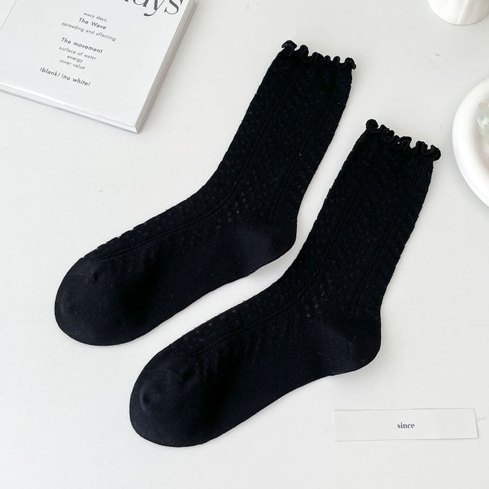 Wholesale Socks, thin cut, hollowed out, stacked socks, middle tube