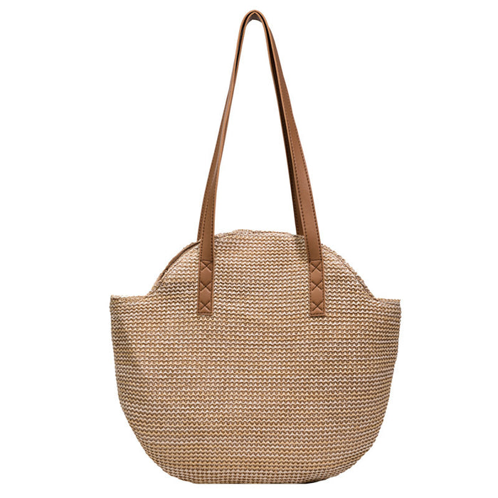 Wholesale Vintage large capacity grass woven bag, hand-held shoulder bag