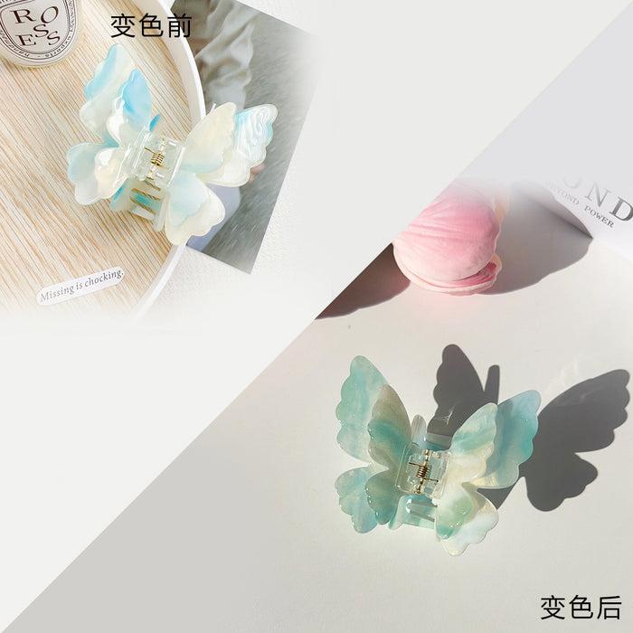 Wholesale Trendy Double-Layer Butterfly Hair Clip Acrylic Hair Accessory
