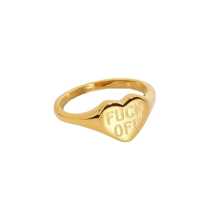 Wholesale Rings gold Stainless steel fuck off pattern JDC-RS-JD019