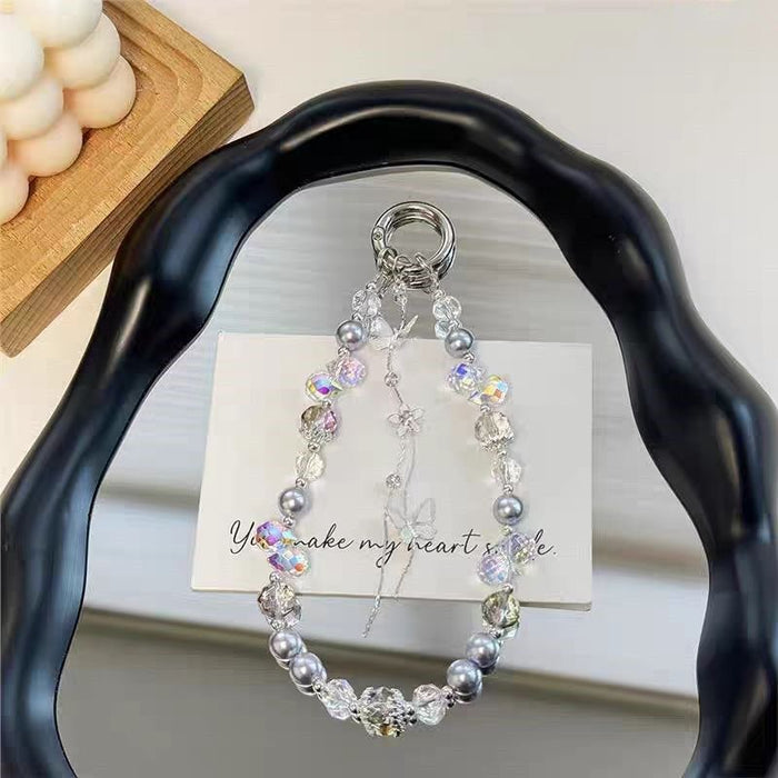 Wholesale Butterfly Tassel Chain Portable Wrist Mobile Phone Keychain Bag Pendant