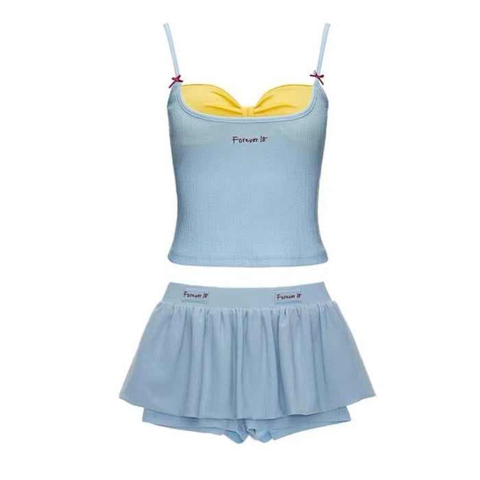 Wholesale Holiday bikini covered three piece girls' split swimsuit