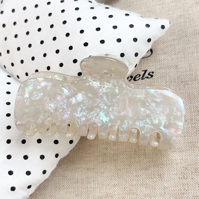 Wholesale Iridescent Pearl Shimmer Hair Claw Clip French Style PVC Hair Accessory for Everyday Wear Trendy Gift