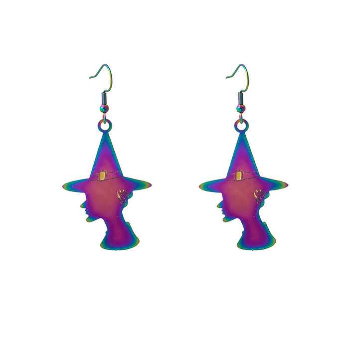 Wholesale Halloween Colorful Gradient Electroplating Color Matching Acrylic Earrings JDC-ES-MDD099