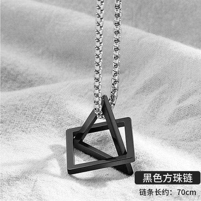 Wholesale Titanium Steel Geometric Pendant Necklace JDC-NE-DanY008