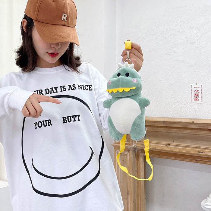 Wholesale dinosaur cartoon messenger bag plush bag shoulder bag