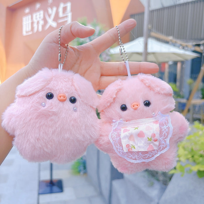 Wholesale Soft Cute Plush Pendant Bib Piggy Sunglasses Piggy Doll Bag Keychain Pendant Doll Machine Stall Doll