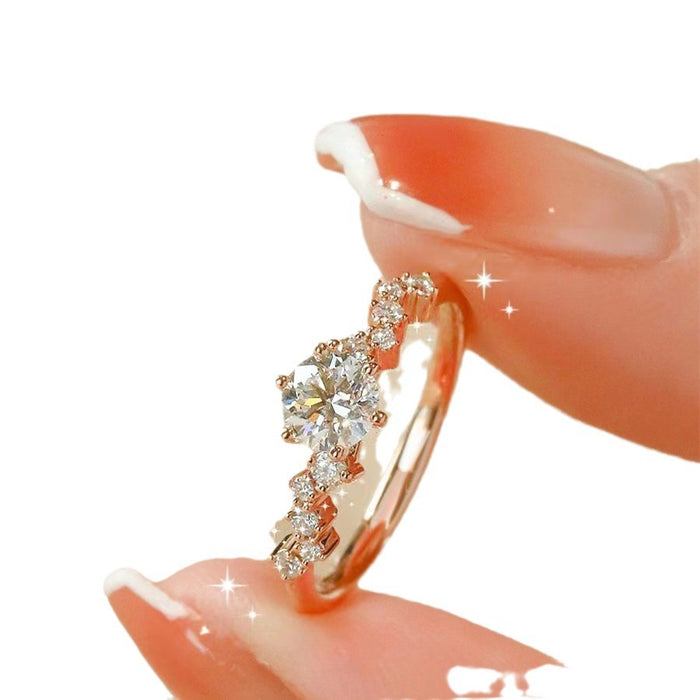 Wholesale Adjustable Ring Cold Wind All-match Moissanite Finger Ring