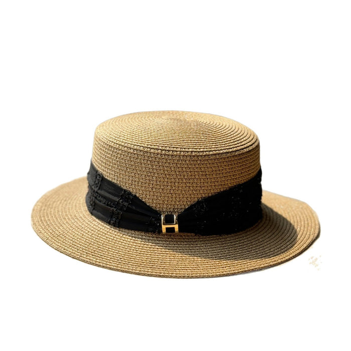 Wholesale Flat Top Straw Hat Summer Sunshade Sun Protection Straw Fashion Trendy