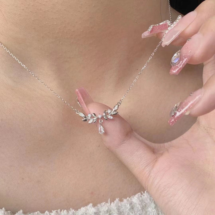 Wholesale Wheat Ear Necklace Women's Wheat Ear Clavicle Chain for Girlfriend