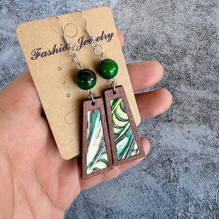 Wholesale Leather earrings vintage turquoise ing classic leopard print cowhide earrings