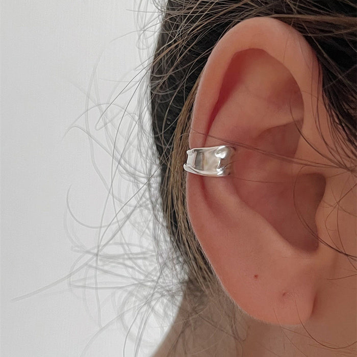 Wholesale Pure silver ear hole free high-end ear clip, niche design, irregular earrings, simple and versatile