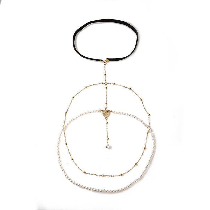 Wholesale Exaggerated Simple Multi-layer Pearl Chain Leg Chain Female ins Creative Personalized Long Body Chain Jewelry