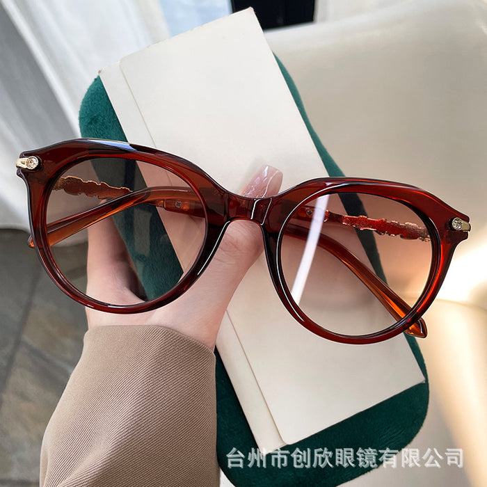 Wholesale Round frame diamond leg sunglasses, sun shading sunglasses