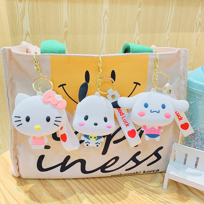 Wholesale Silicone Cute Cartoon Doll Coin Purse Keychain JDC-KC-LiuFan021