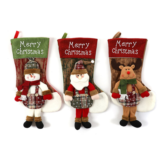 Wholesale Oversized Hanging Leg Letter Christmas Stocking Cartoon Christmas Stocking Christmas Stocking Christmas Stocking Gift Gift Decorations