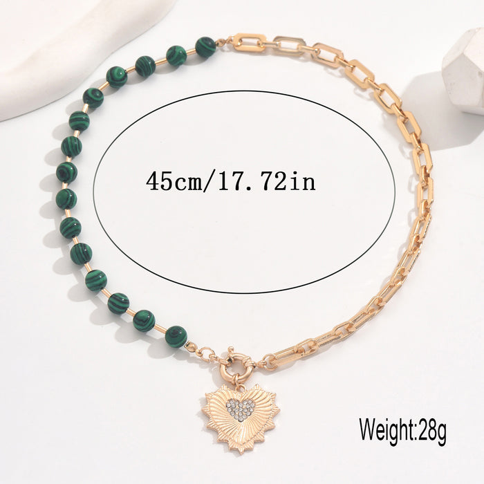 Wholesale Fashion jewelry diamond heart zinc alloy pendant necklace