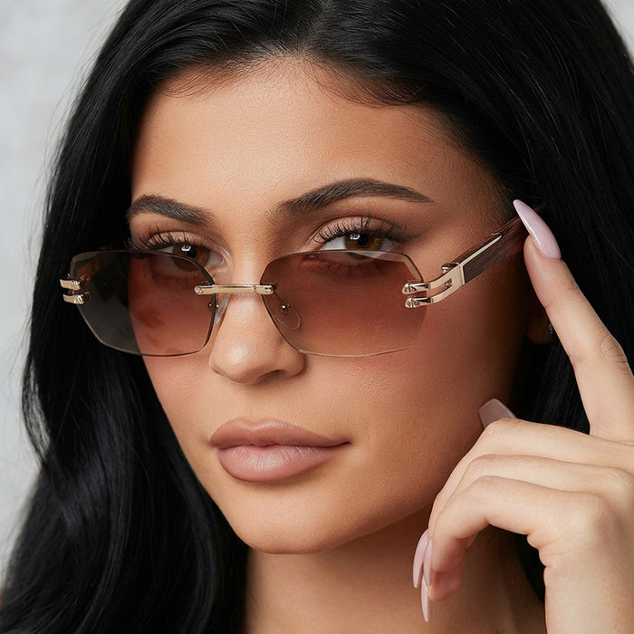 Wholesale Street Snap Frameless Square Sunglasses UV400 Fashion Accessory for Resale