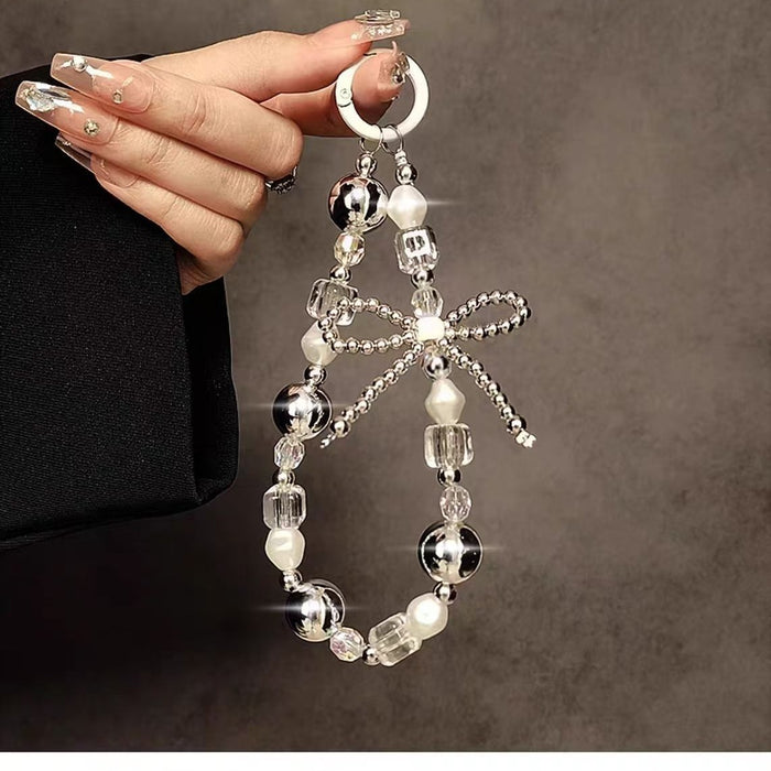 Wholesale Bowknot Bead Wristlet Keychains