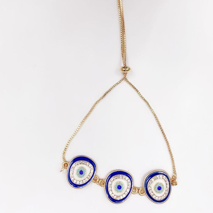 Wholesale Blue Devil' s Eye Bracelet Simple Retro Push-pull Bracelet