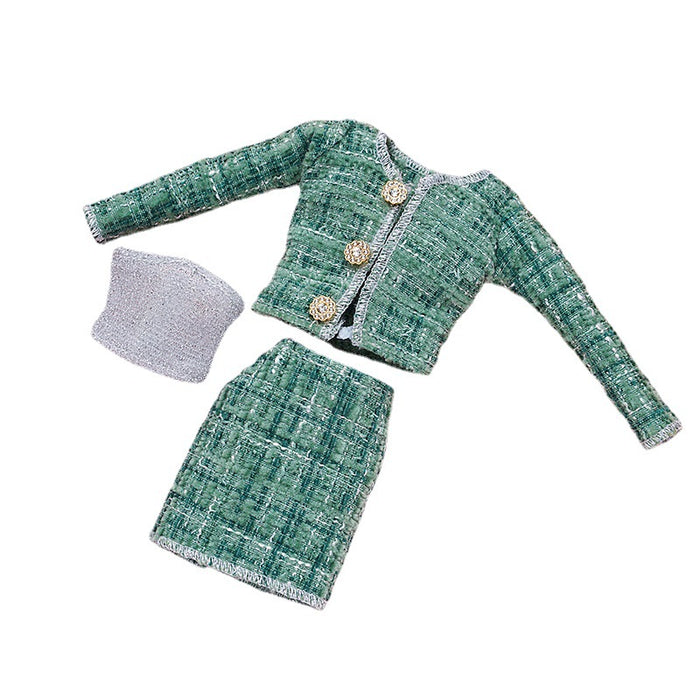 Wholesale doll clothing  coat skirt three-piece set