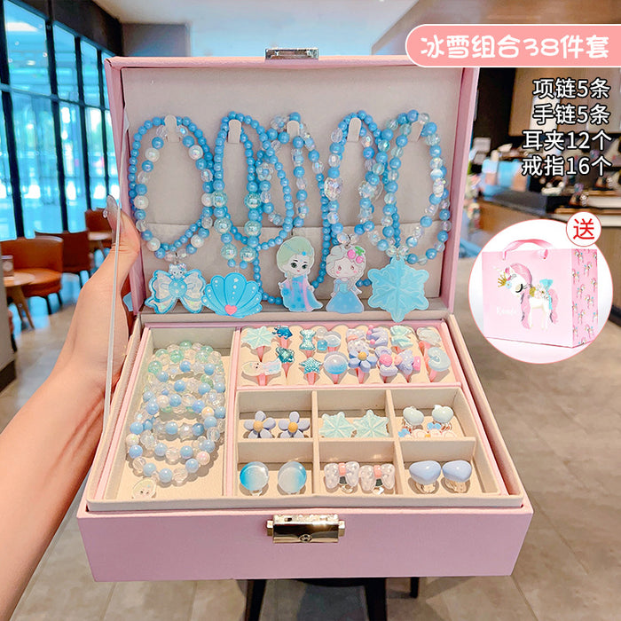 Wholesale Children' s New Headwear Girl Birthday Gift Jewelry Box Princess Girl Hair Accessories Set Gift Box Baby Hair Clip