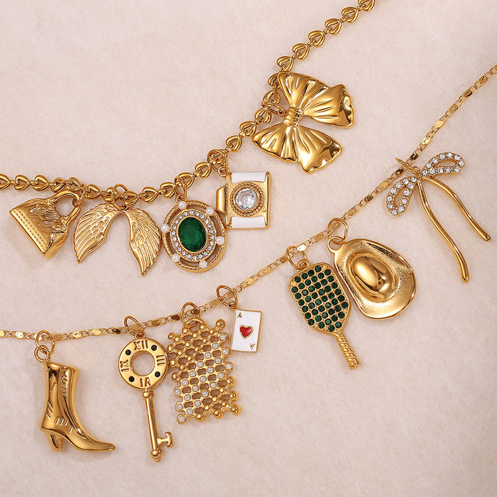 Wholesale  Pendant Accessories Inlaid Rhinestone All-match Pendant Inlaid Glass Stone Round Pendant Necklace