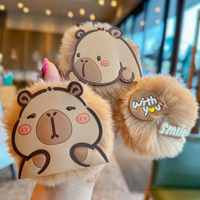 Wholesale Cartoon Animal Large Plush Ball Cute Plush Capybara Three-Dimensional Soft Bag Pendant Keychain