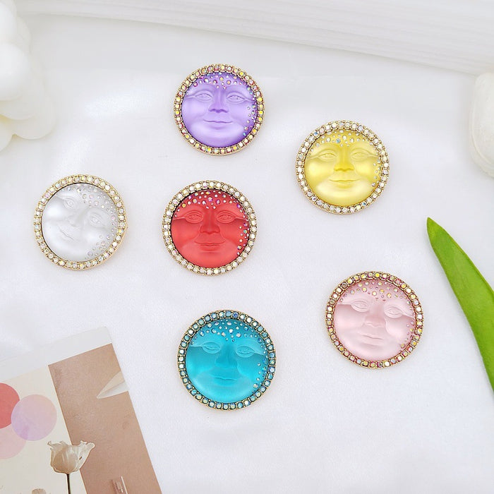 Wholesale face exquisite diamond personality color elegant brooch