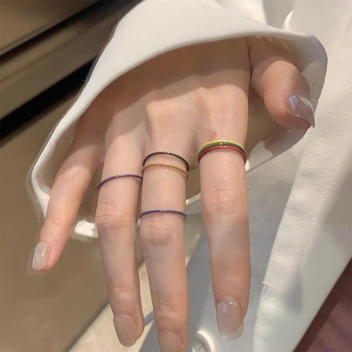 Wholesale A seven piece set of stacked rings with a high-end, fashionable, and personalized feel