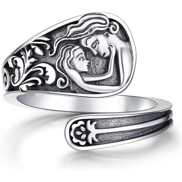 Wholesale Vintage relief style ring with adjustable opening index finger ring wholesale