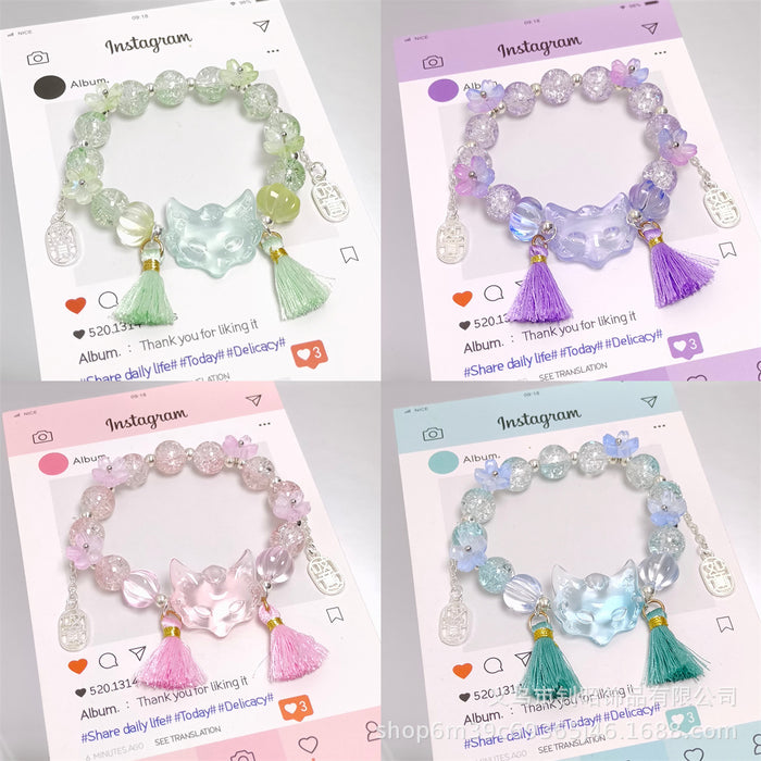 Wholesale Forest Style Colorful Tassel Fox Mask Bracelet Jewelry Accessory