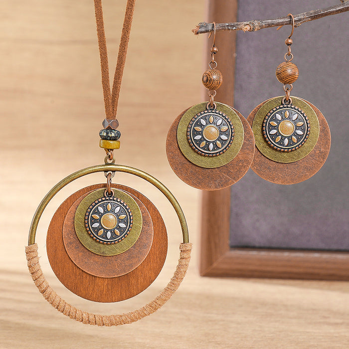 Wholesale Vintage Tree of Life Earring and Necklace Set Bohemian Style MOQ≥2