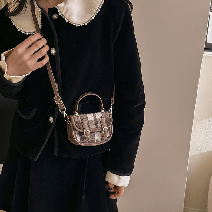Wholesale Children's bag, new mini handbag, high-end women's checkered crossbody bag
