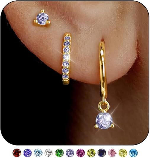 Wholesale Brass genuine gold electroplated earrings niche set earrings three piece set earrings buckle earrings