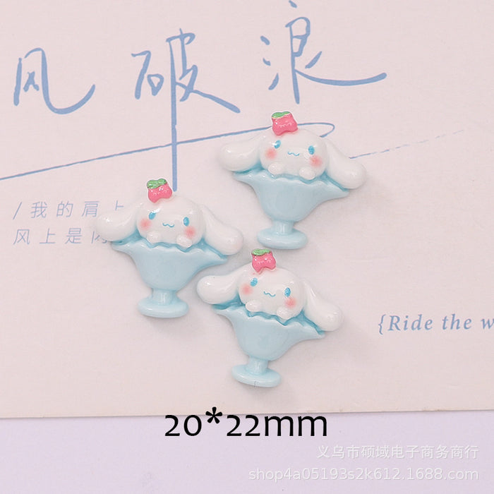 Wholesale Cartoon Puppy Cheese Cake  Cream Gel Hair Accessories Water Cup Sticker Resin Jewelry Accessories