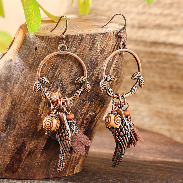 Wholesale Retro Boho Dreamcatcher Hollow Earrings and Necklace Set Fashion Jewelry MOQ≥2